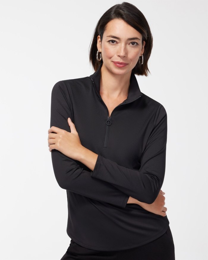 Chicos Zenergy UPF Half Zip Pullover - Black