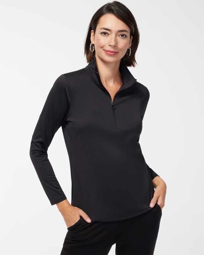 Chicos Zenergy UPF Half Zip Pullover - Black