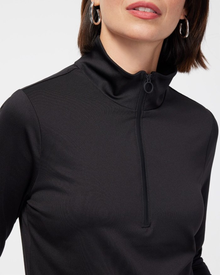 Chicos Zenergy UPF Half Zip Pullover - Black