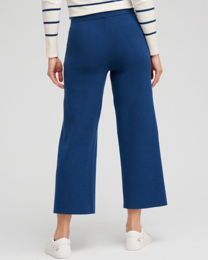 Chicos Zenergy Luxe Cashmere Blend Cropped Pants - Azores Blue