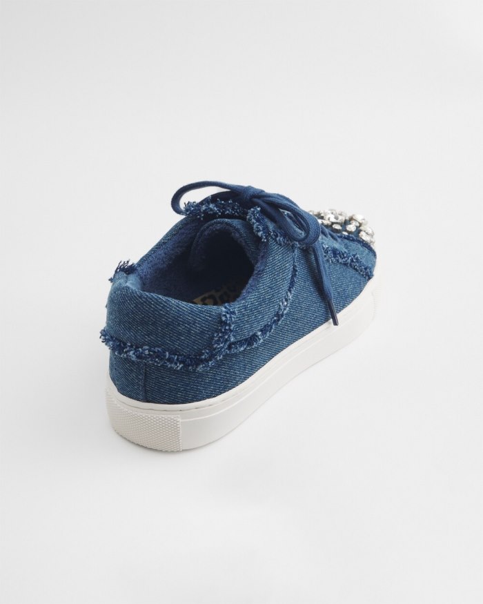 Chicos Embellished Denim Sneakers - Dark Denim