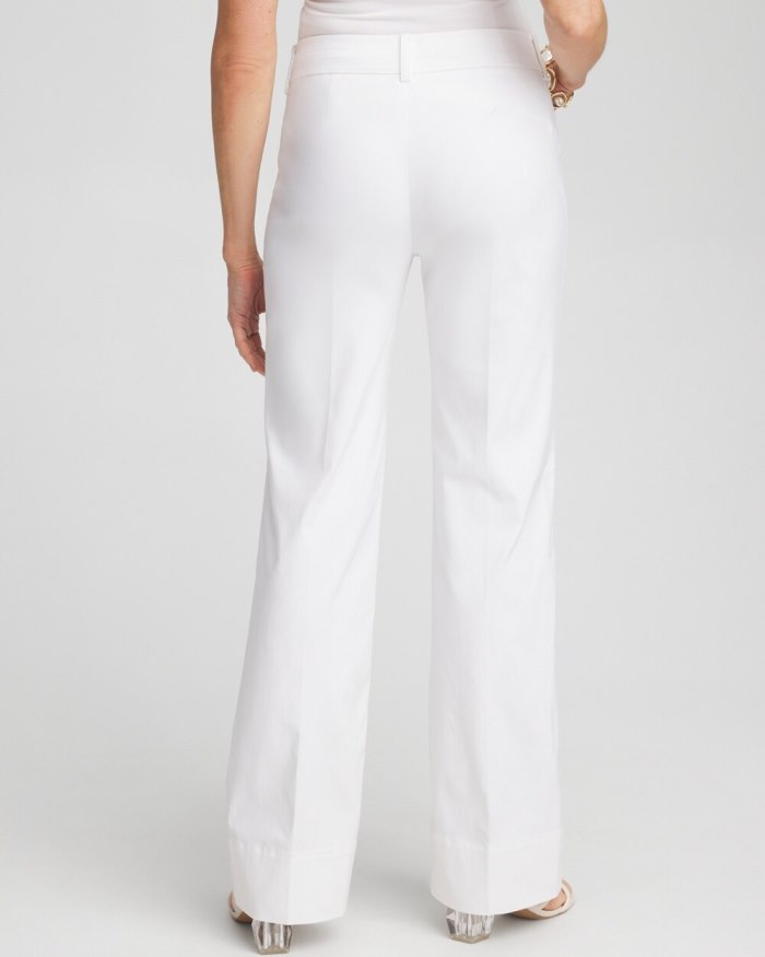 Chicos Trapunto Wide Leg Pants - Alabaster