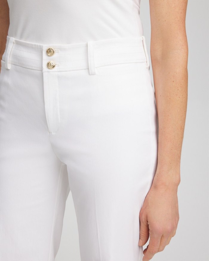 Chicos Trapunto Wide Leg Pants - Alabaster