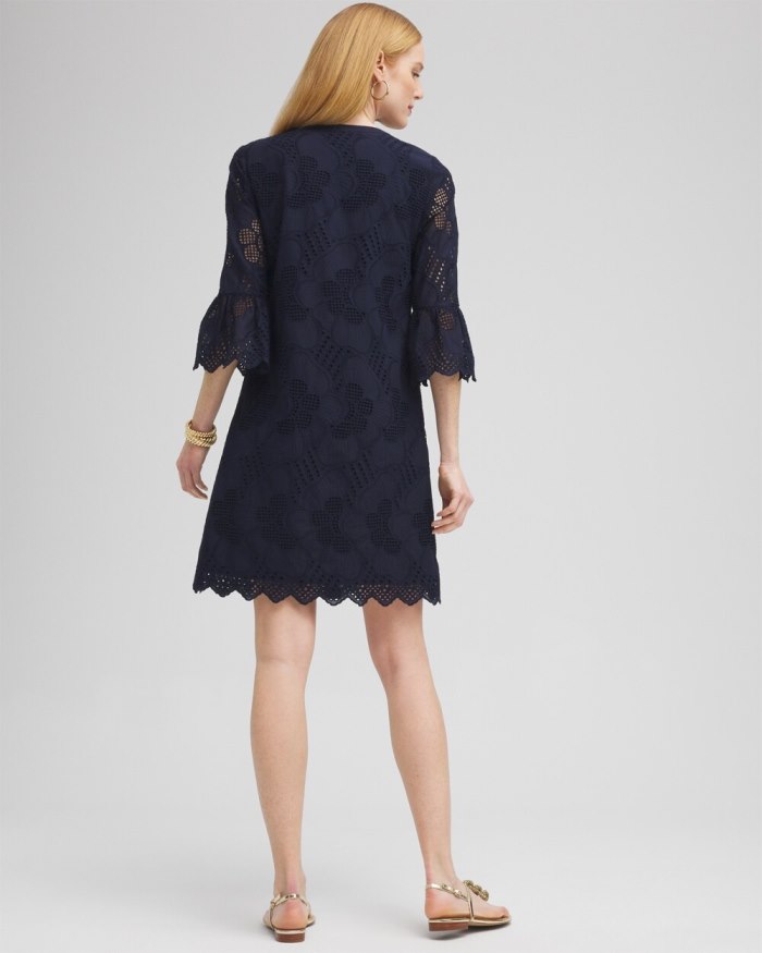 Chicos Lace Shift Dress - Classic Navy