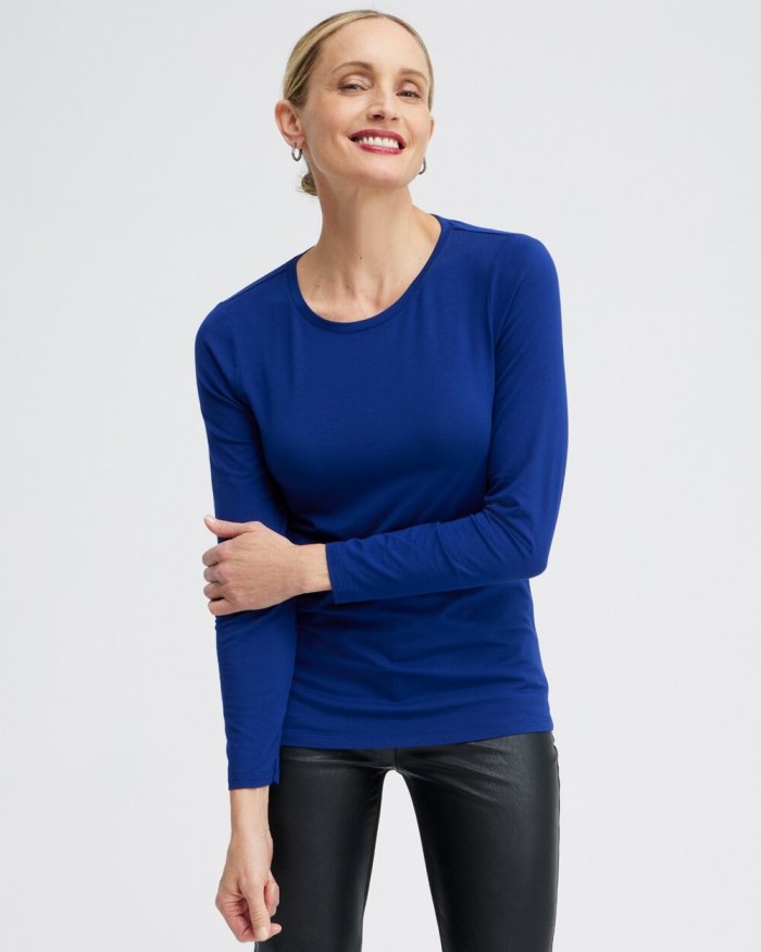 Chicos Touch of Cool Layering Tee - Cobalt Night