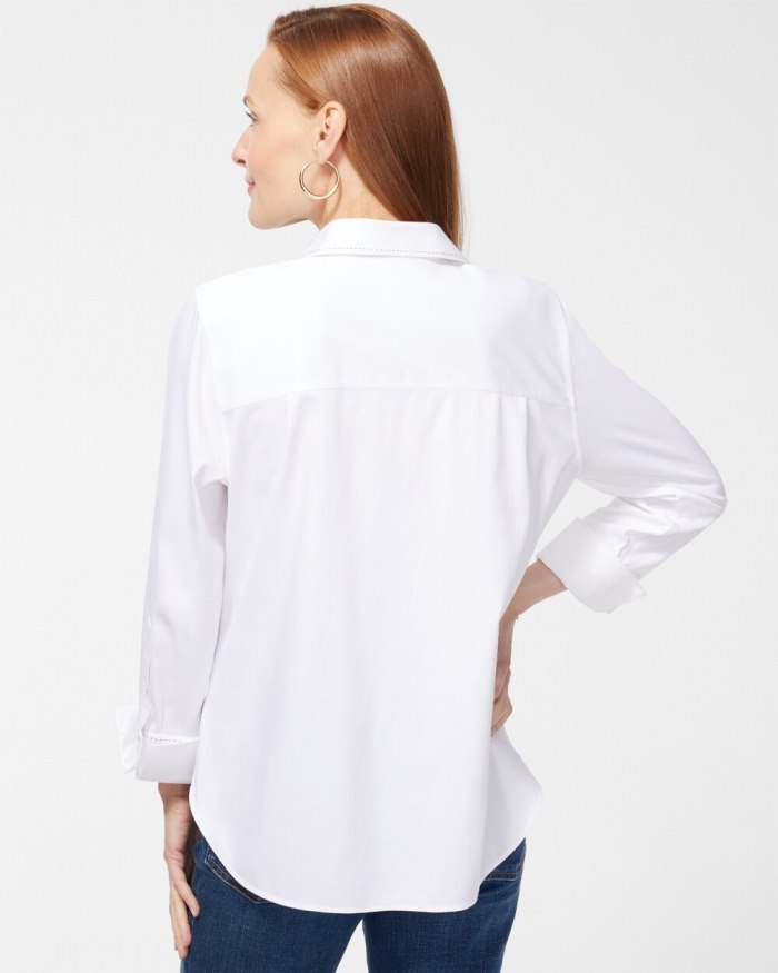 Chicos No-Iron Stretch Shirt - Blooming Dahlia