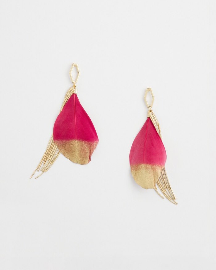 Chicos No Droop Magenta Fringe Earrings - Magenta Rose