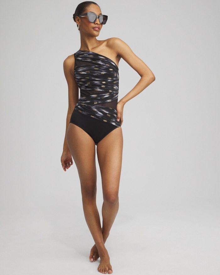 Chicos Miraclesuit Bronze Reign Jena Swimsuit - Black/Multi