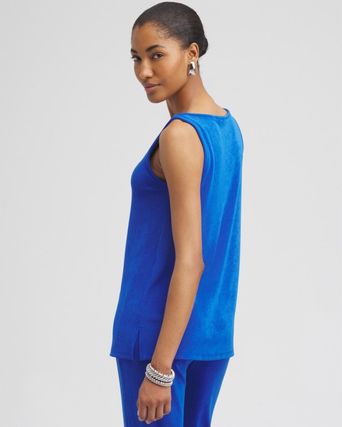 Chicos Travelers Side Slit Tank - Intense Azure