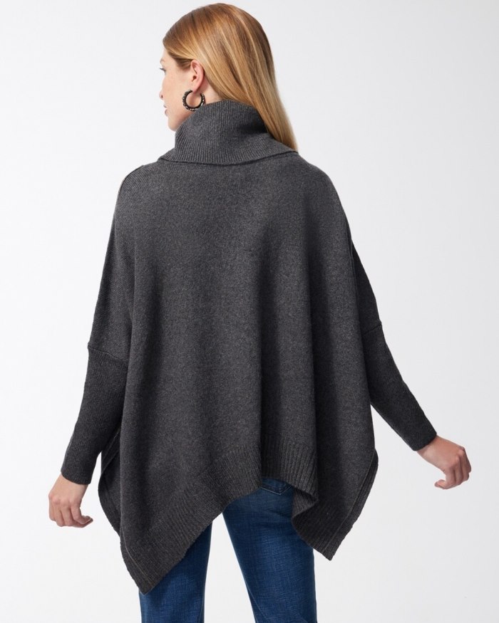 Chicos Ball Chain Knit Poncho - English Cream