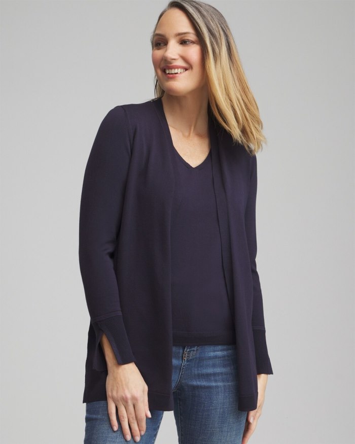 Chicos Spun Rayon Cardigan - Classic Navy