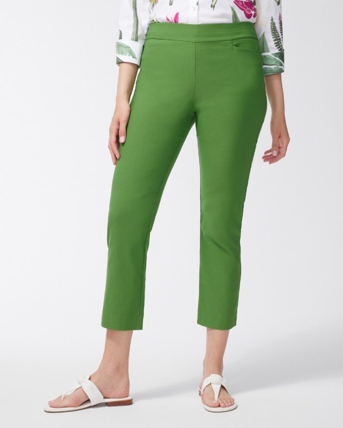 Chicos Brigitte Slim Cropped Pants - Banana Leaf