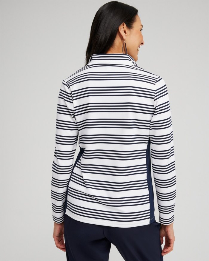 Chicos Zenergy UPF Stripe Long Sleeve Top - Classic Navy