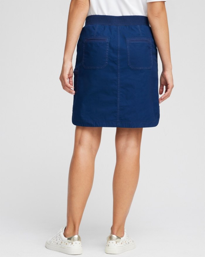 Chicos Poplin Ribbed Skort - Victory Blue