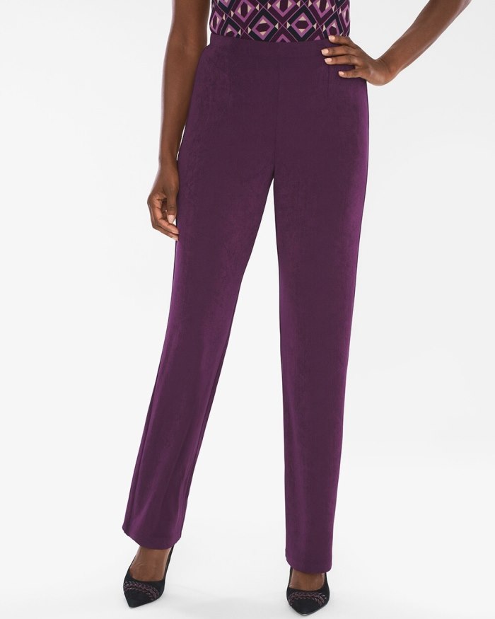 Chicos Travelers Classic No Tummy Pants - Mystique Purple