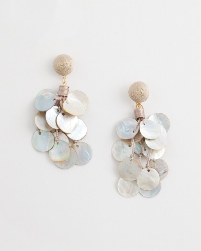 Chicos No Droop Neutral Shell Earrings - Smokey Taupe