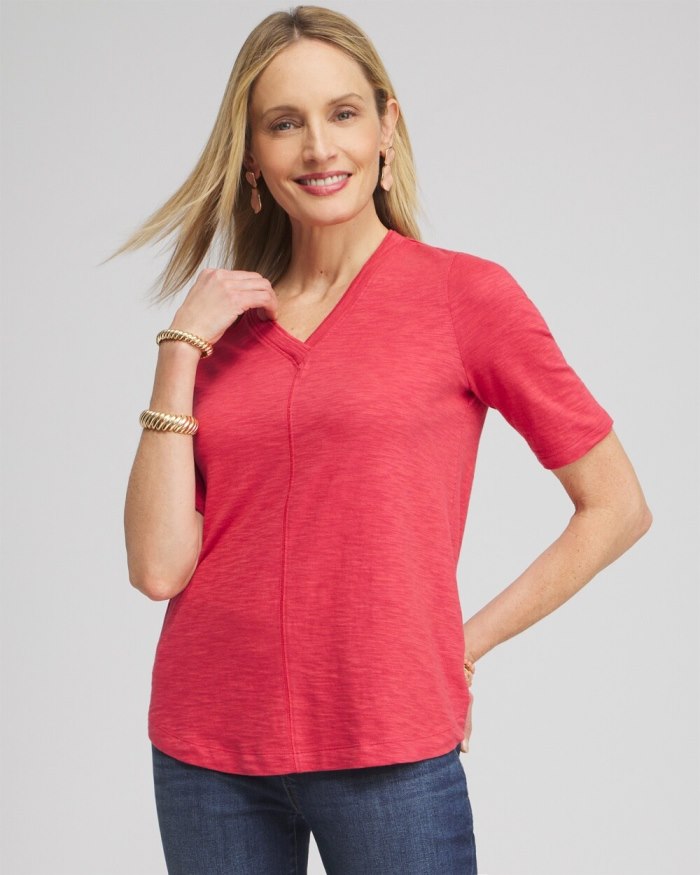 Chicos Elbow Sleeve A-line Tee - Ginger Rose