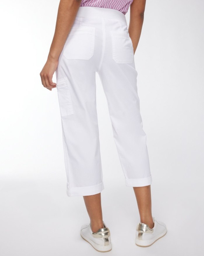 Chicos Poplin Cropped Pants - Alabaster