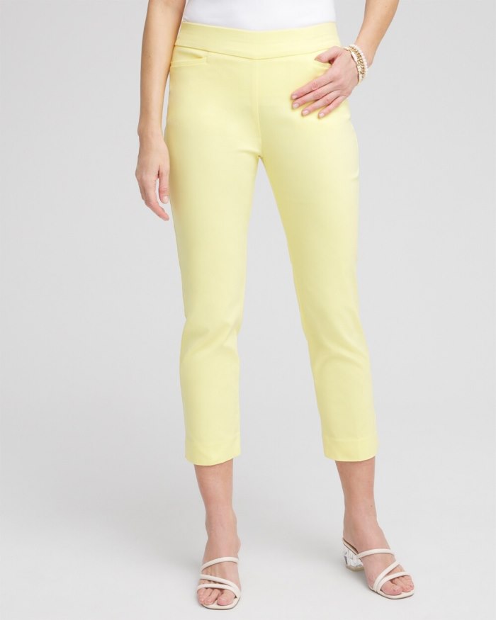 Chicos Brigitte Slim Cropped Pants - Soft Buttercup