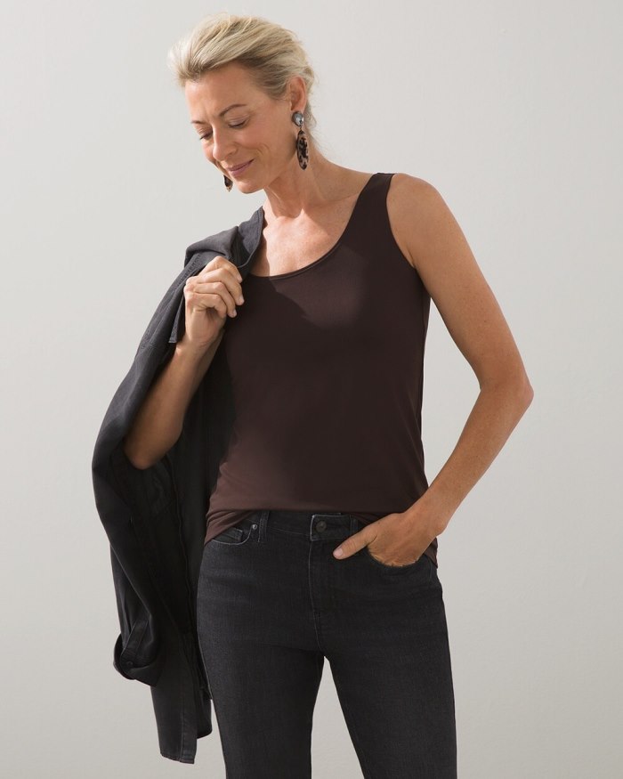 Chicos Microfiber Tank - Cocoa Bean