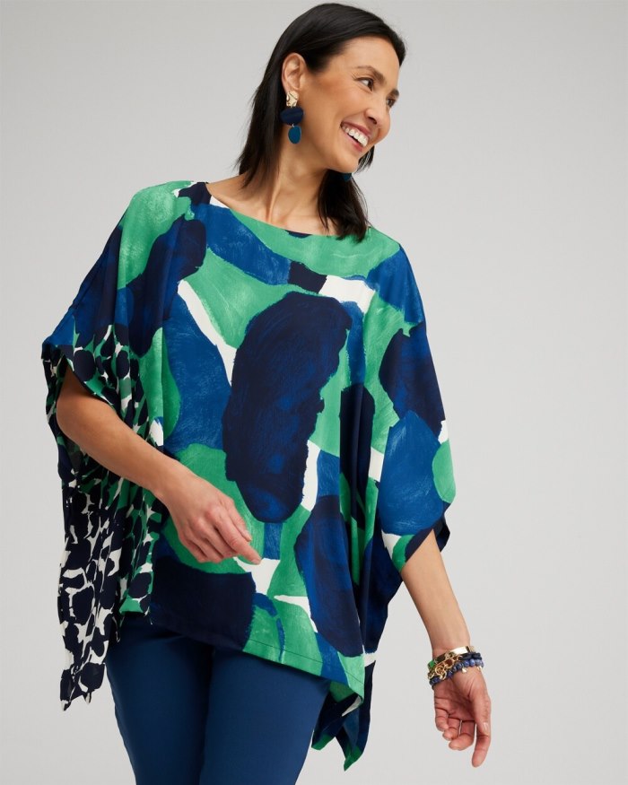 Chicos Mosaic Print Poncho - Twisted Ivy