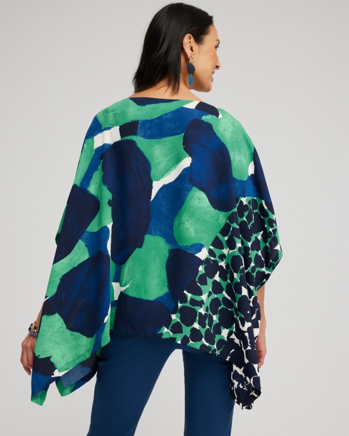 Chicos Mosaic Print Poncho - Twisted Ivy