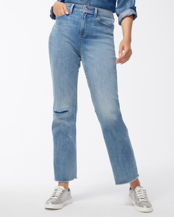 Chicos High Rise Straight Leg Jeans - Stormy Seas Indigo