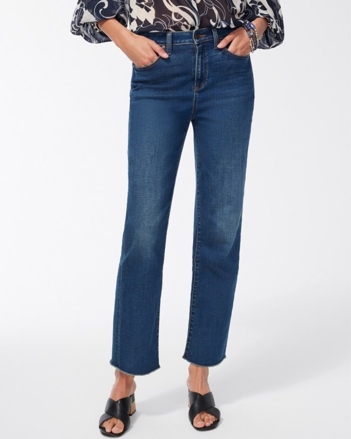 Chicos High Rise Straight Leg Jeans - Stormy Seas Indigo