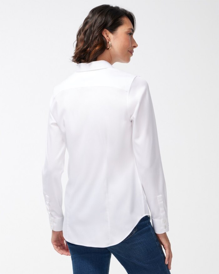 Chicos No-Iron Fitted Stretch Shirt - Optic White