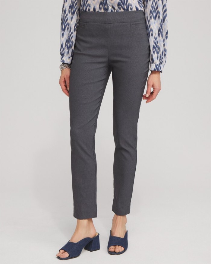 Chicos Brigitte Checkered Ankle Pants - Classic Navy