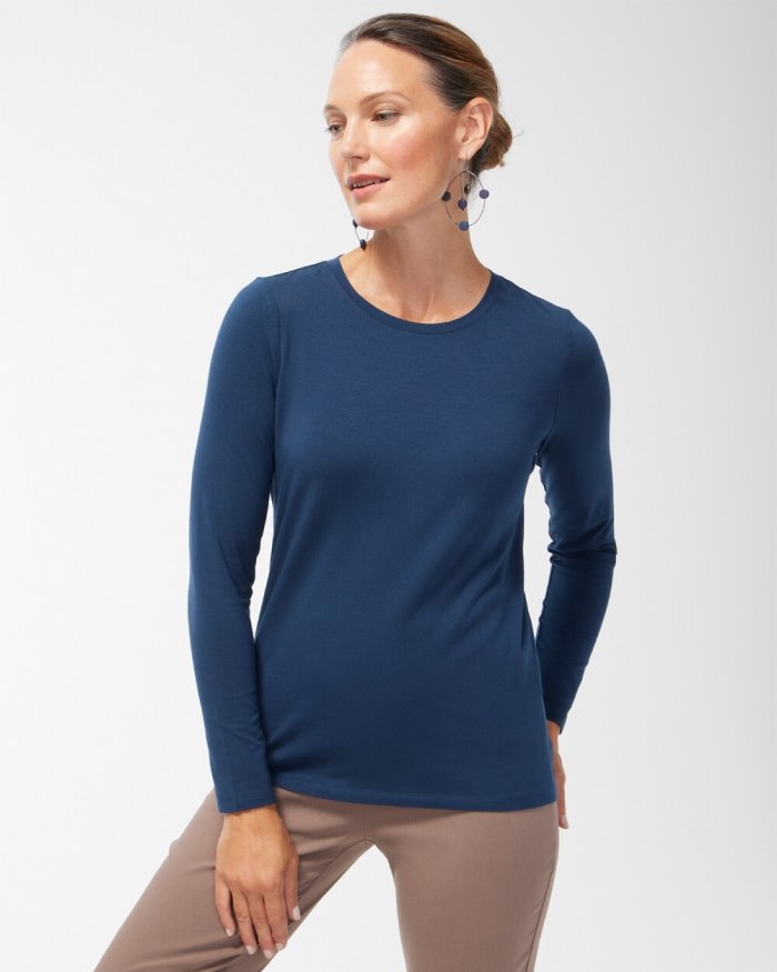 Chicos Touch of Cool Layering Tee - Midnight Tide