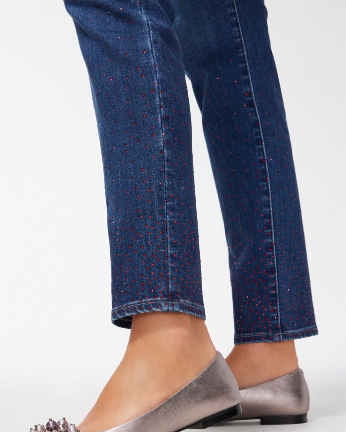 Chicos Scattered Stone Pull-on Jeggings - Marina Bay Indigo