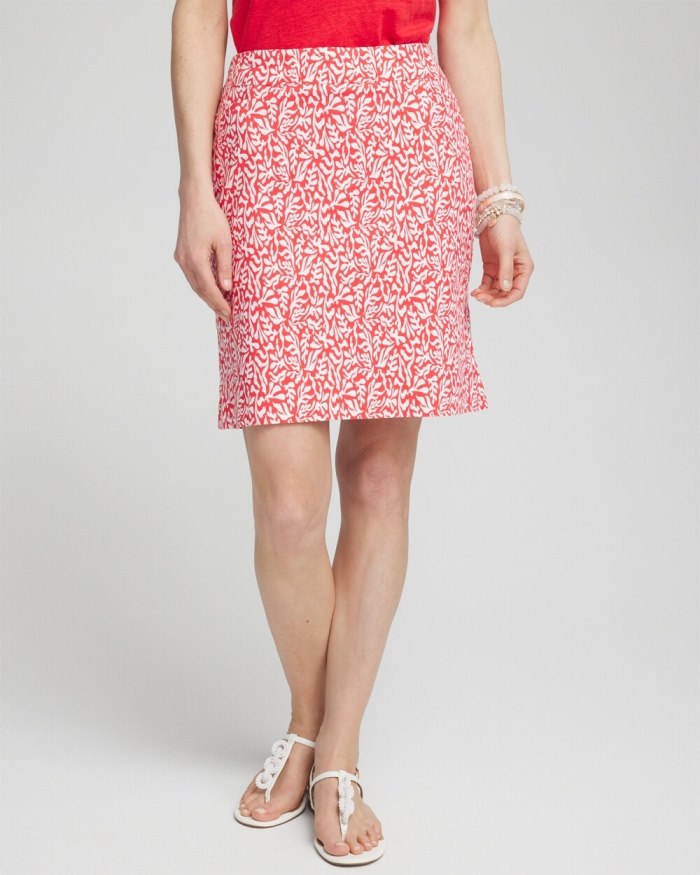 Chicos Brigitte Pull-On Reef Print Skort - Watermelon Punch