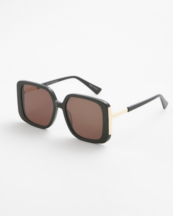 Chicos Black Square Sunglasses - Black