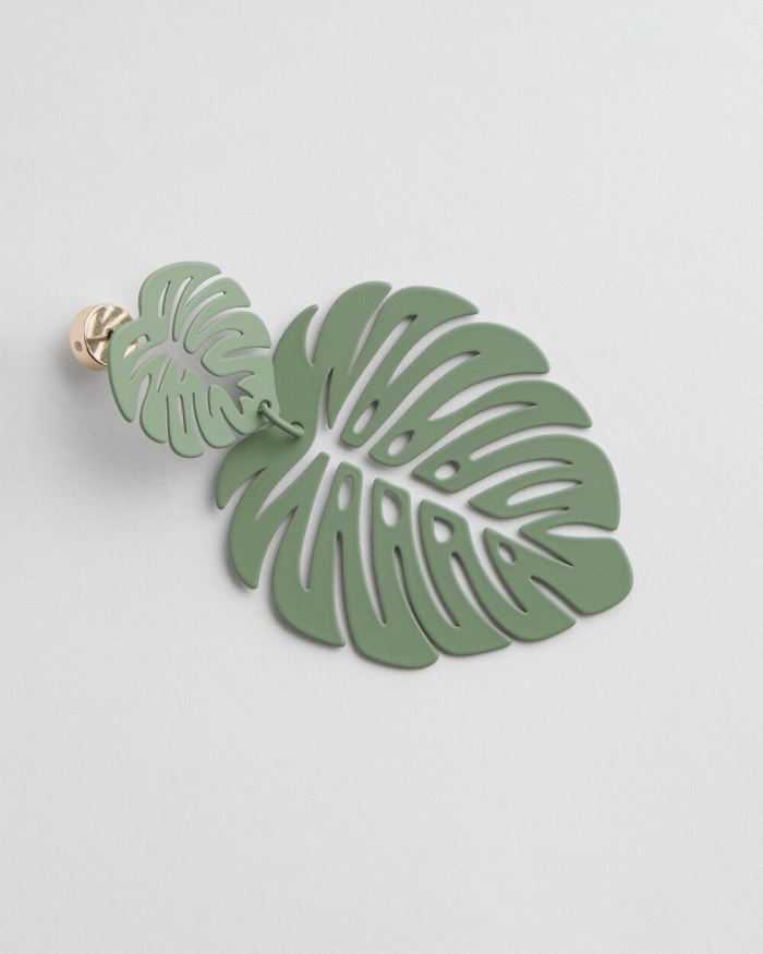 Chicos No Droop Green Leaf Earrings - Green