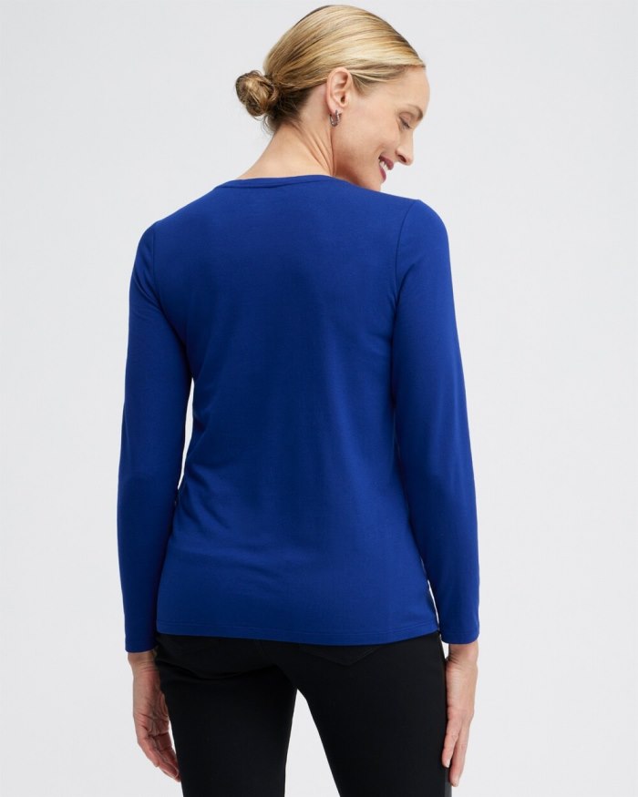 Chicos Touch of Cool Layering Tee - Cobalt Night