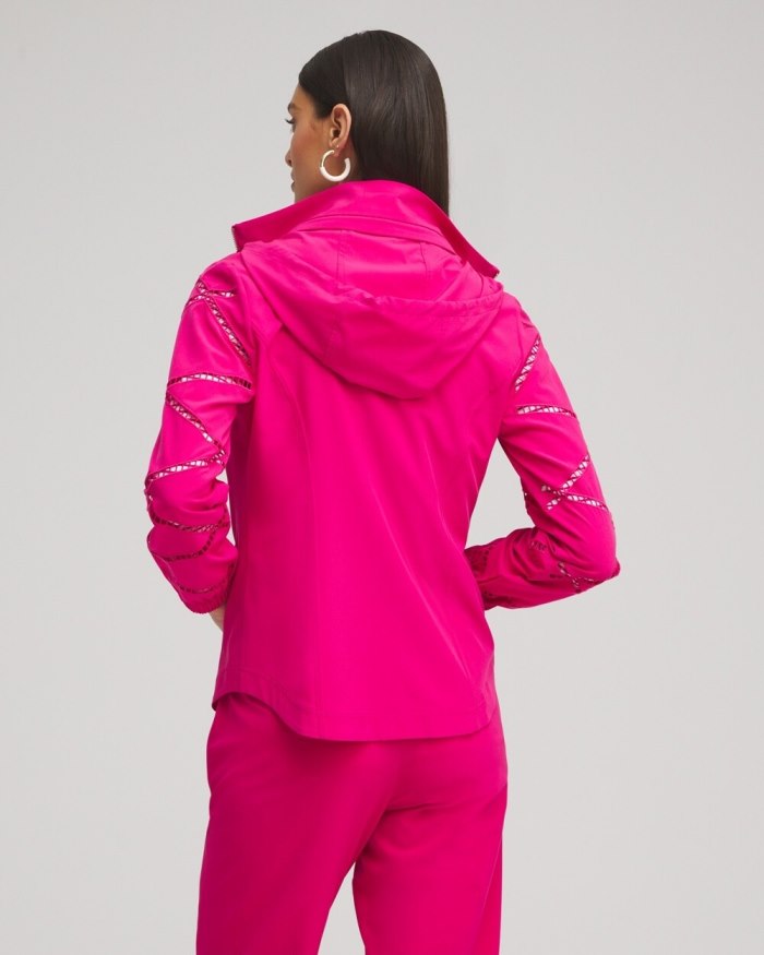 Chicos Zenergy UPF Neema Lattice Jacket - Magenta Rose