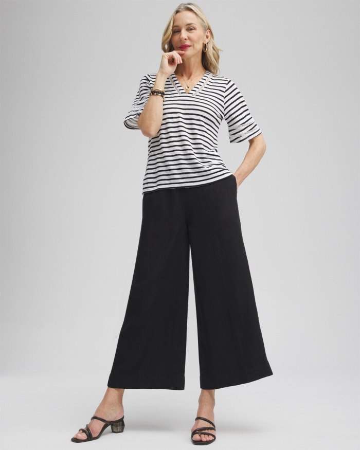 Chicos Linen Culottes - Black