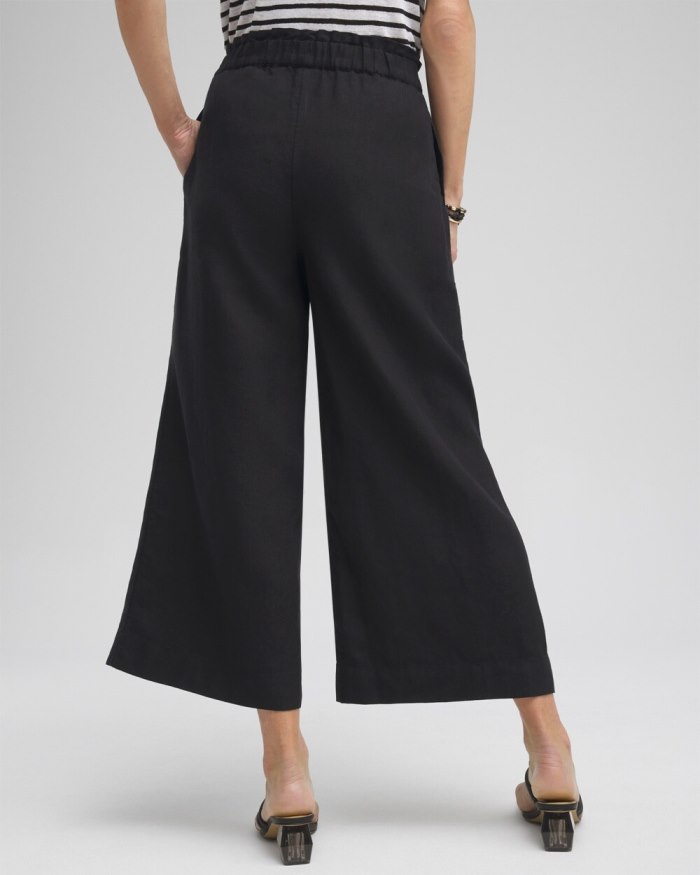 Chicos Linen Culottes - Black