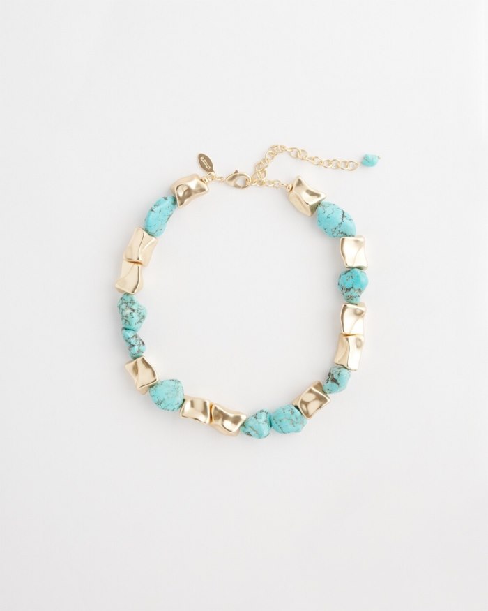 Chicos Dyed Howlite Necklace - Turq