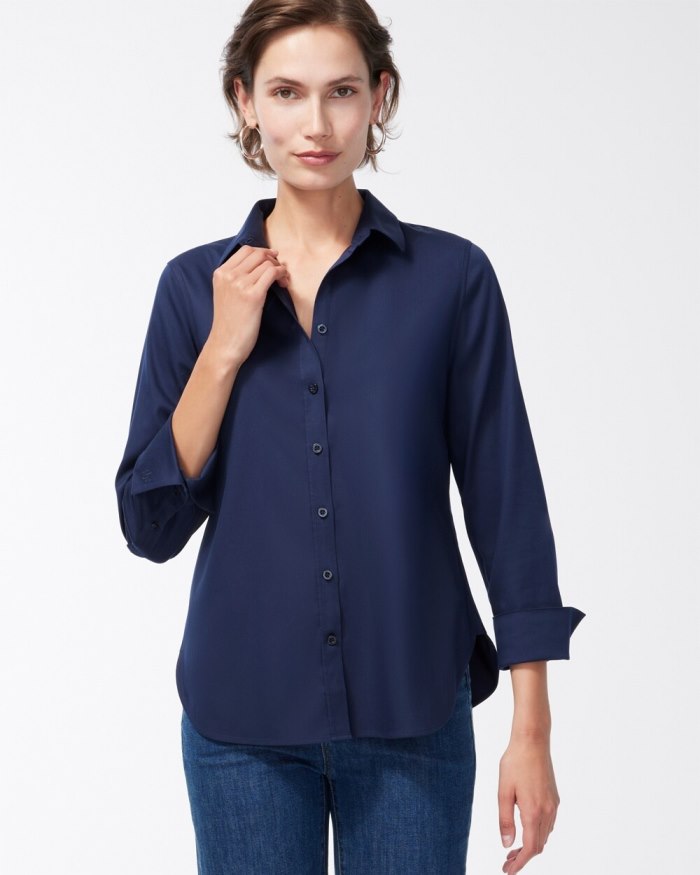 Chicos No Iron Stretch Shirt - Classic Navy