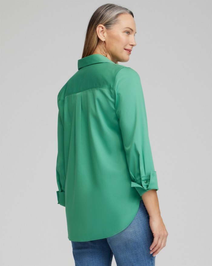 Chicos No Iron 3/4 Sleeve Shirt - Golden Hour