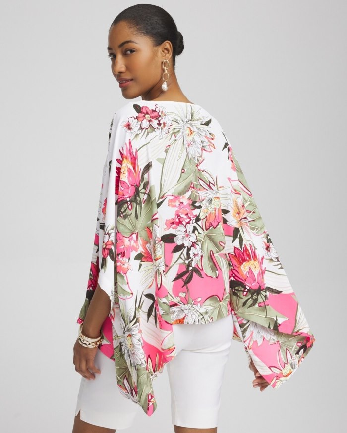 Chicos Floral Poncho - Primordial Forest