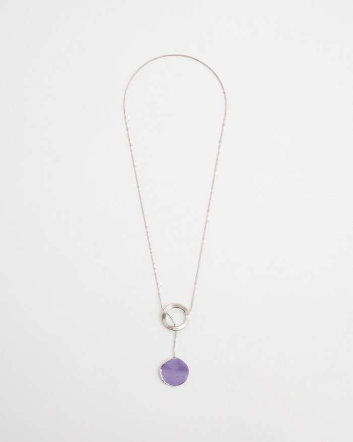 Chicos Enamel Pendant Necklace - Parisian Purple