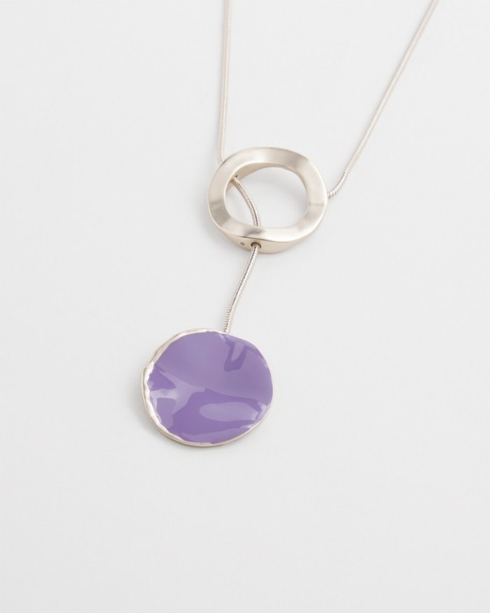 Chicos Enamel Pendant Necklace - Parisian Purple