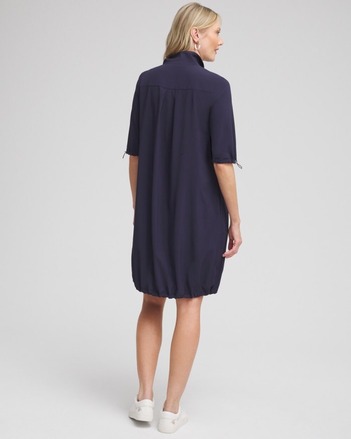 Chicos Zenergy UPF Neema Zip Bungee Dress - Classic Navy