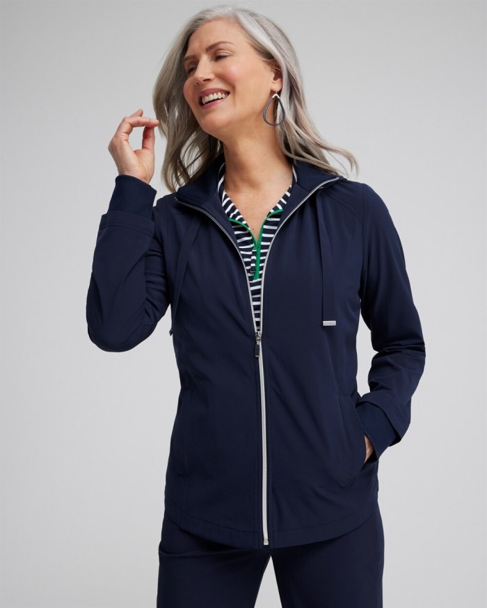 Chicos Zenergy UPF Neema Rib Mix Jacket - Classic Navy