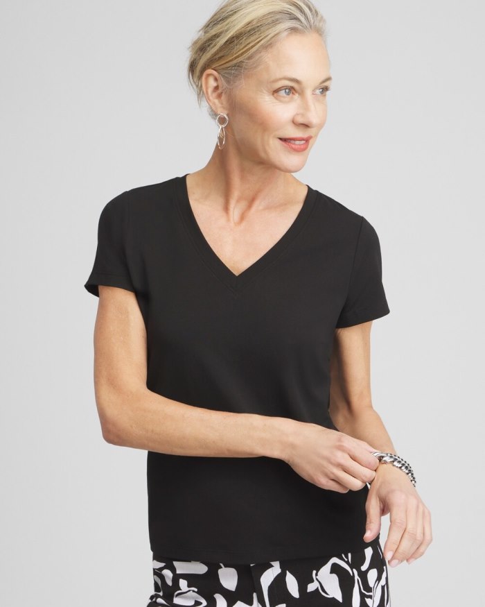 Chicos V-neck Perfect Tee - Black