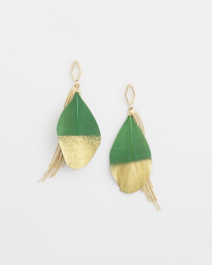 Chicos No Droop Green Fringe Earrings - Verdant Green