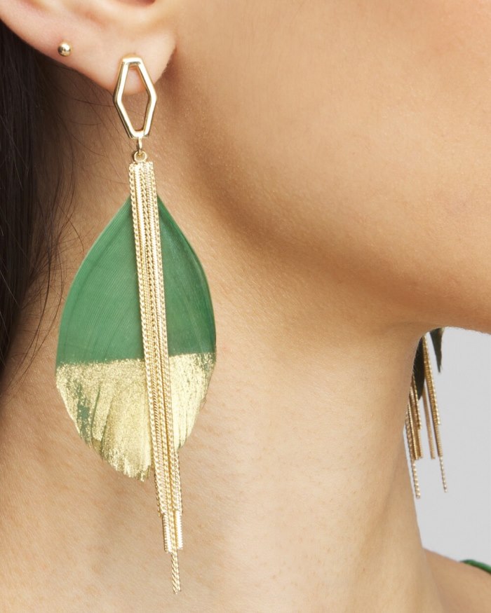 Chicos No Droop Green Fringe Earrings - Verdant Green